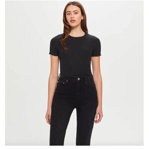 GOLDIE wide rib tee black small $94